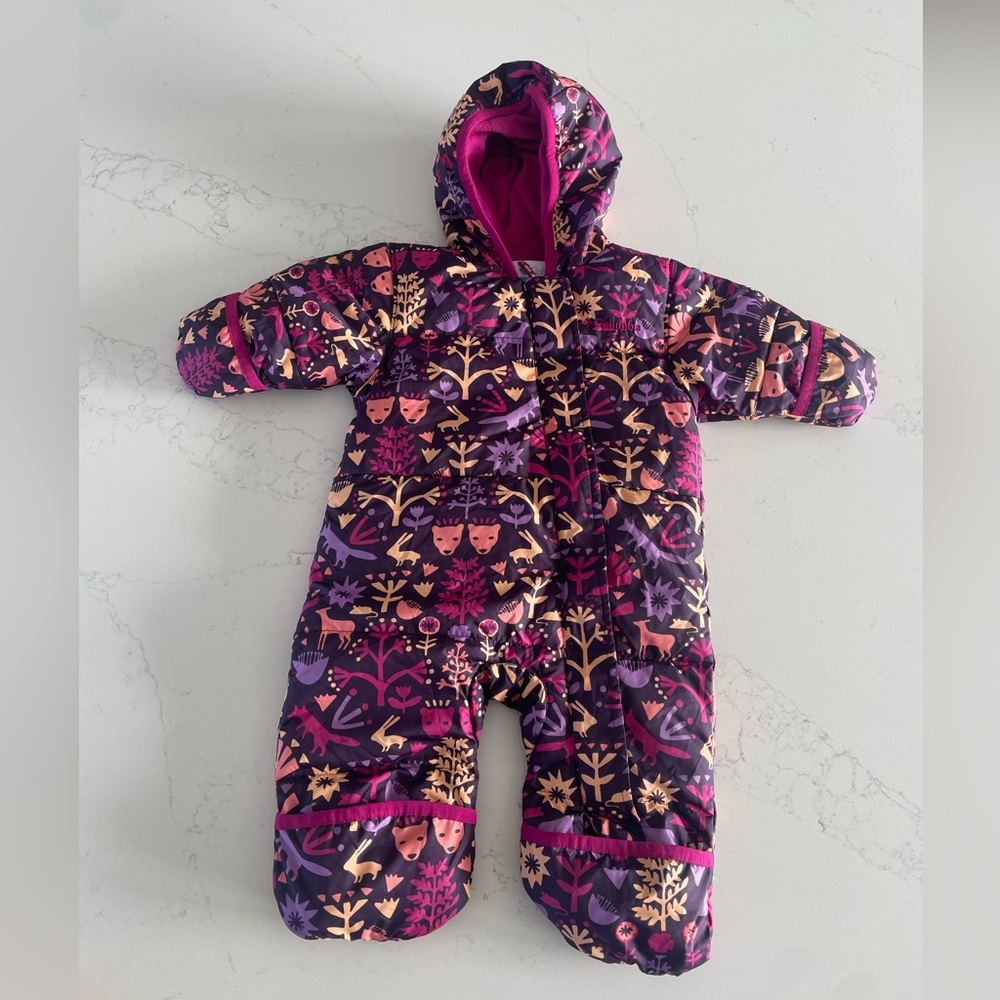 Like New 3-6 M Columbia Bunting Snowsuit Foldable Hands & Feet